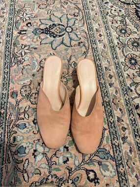 Loeffler Randall Peach Suede Heeled Mules